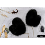 Women's Luxury Winter Warm Fox Fur Mittens Big and Trendy