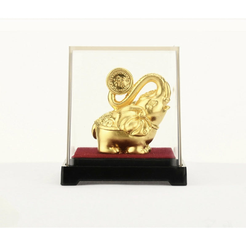 Lucky Elephant 24K Gold Foil Statue