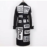 Graffiti Print Trench Coat