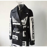 Graffiti Print Trench Coat