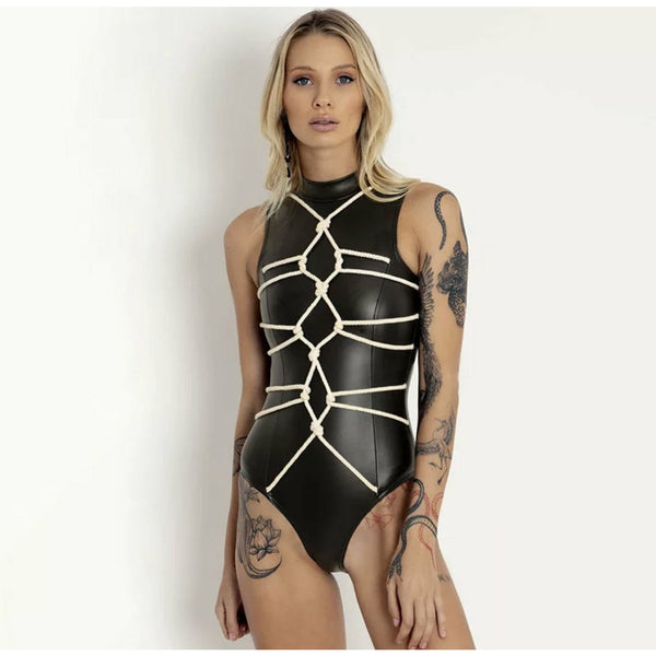 Rope Leather Bodysuit