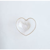 Heart Shape Gold Rim Clear Glass Dinnerware Set