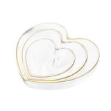 Heart Shape Gold Rim Clear Glass Dinnerware Set