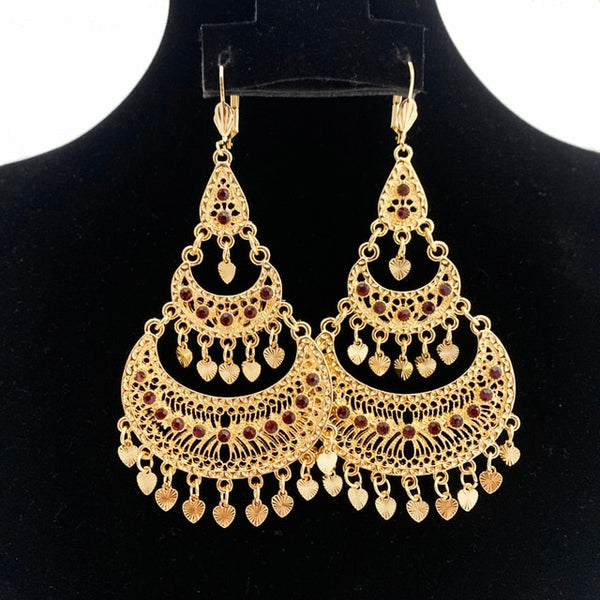 Vintage Chandelier Earrings Set in Gold